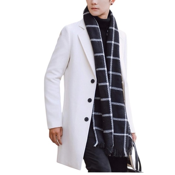 NWT MEN Springrain overcoat 3 button closure pockets lined Sz 2XL White - Picture 1 of 13